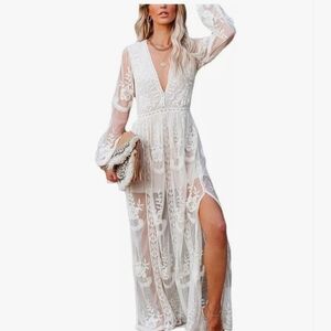 Chic White Floral Maxi Dress